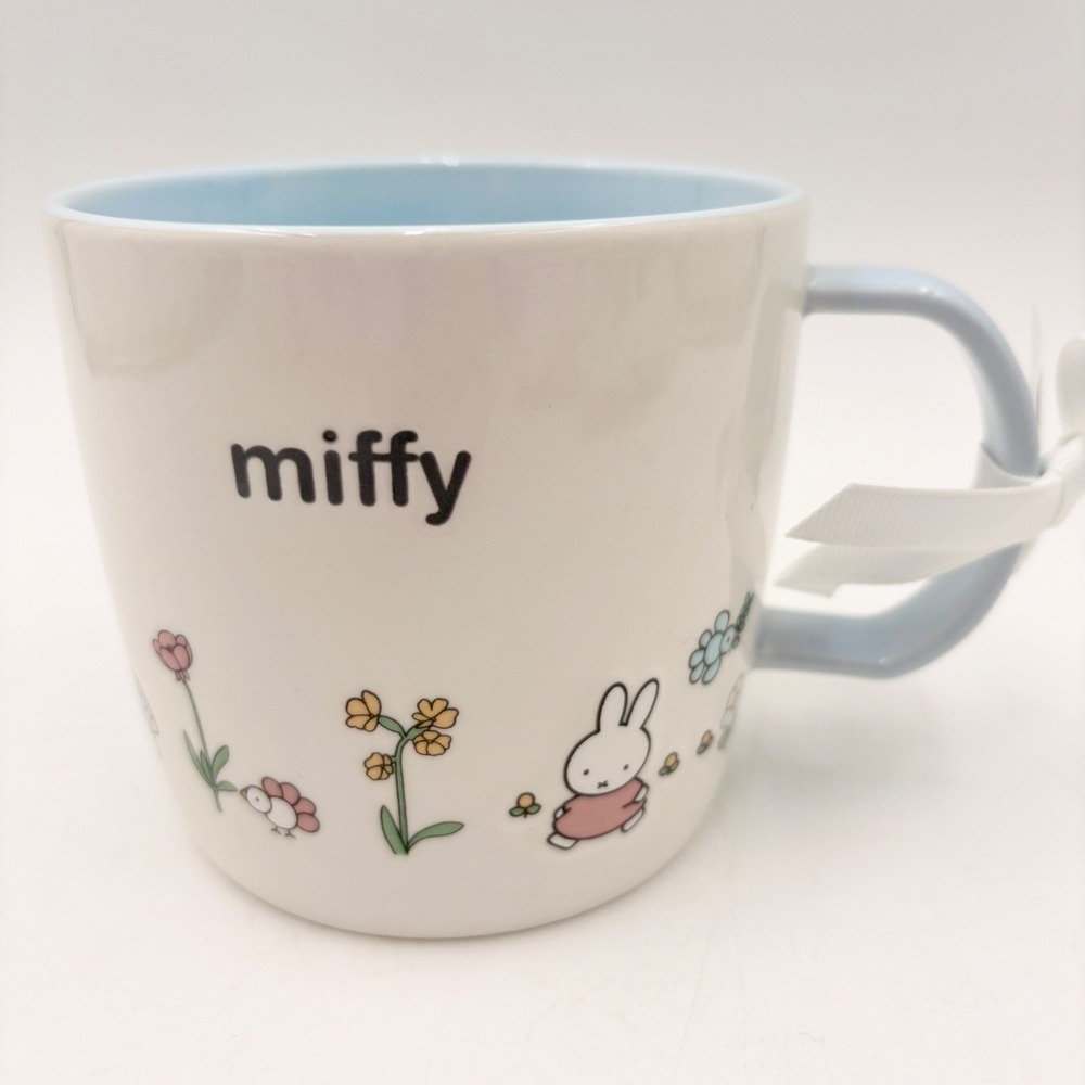 Miffy by Magenta Ceramic Coffee Mug White Blue Floral Garden Bunny Dick Bruna‎